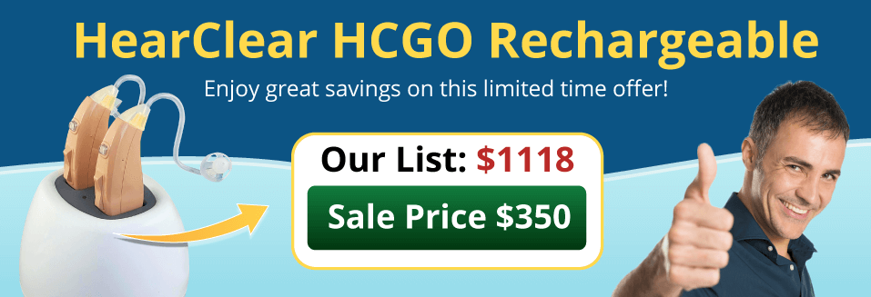 HCGO Sale! Save on the HCGO Rechargeable Hearing Aid! 