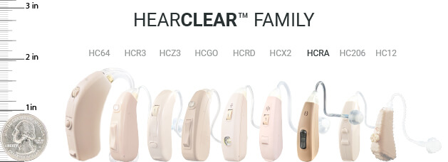 The HearClear™ HCRA is on the smaller side of the HearClear™ family of hearing aids.