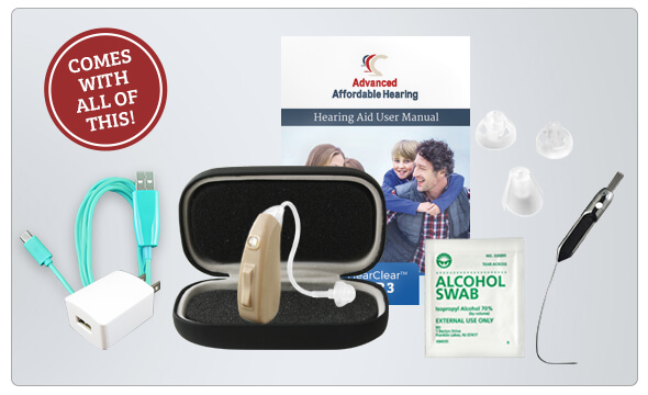 HCR3 Rechargeable Digital Hearing Aid What Comes in the box