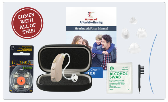 HCX Digital Hearing Aid - What's in the box