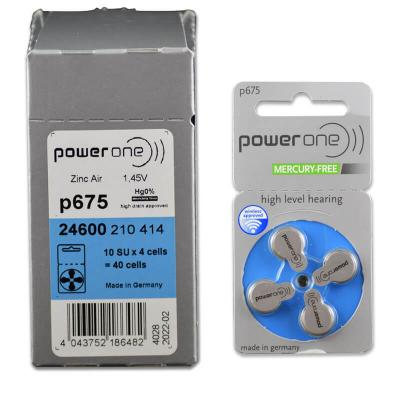 Power One size 675 hearing aid batteries