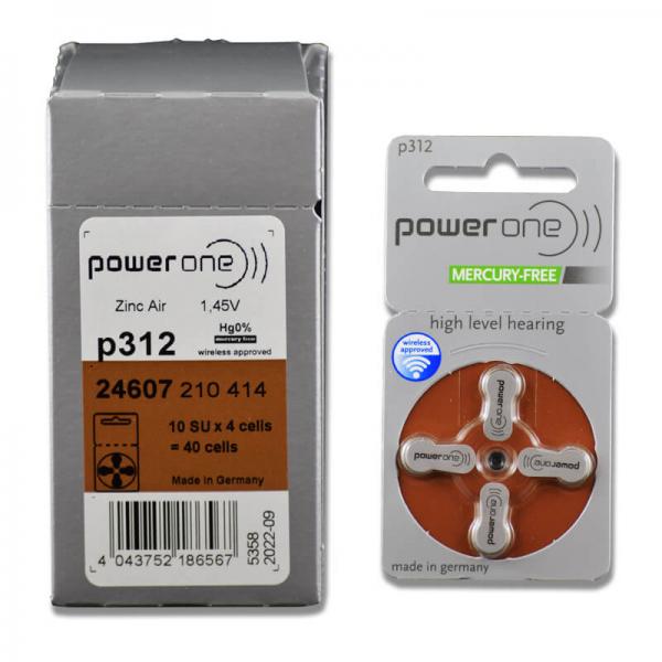Power One Zinc Air Hearing Aid Batteries - Size 312 (Brown) | Advanced  Affordable Hearing