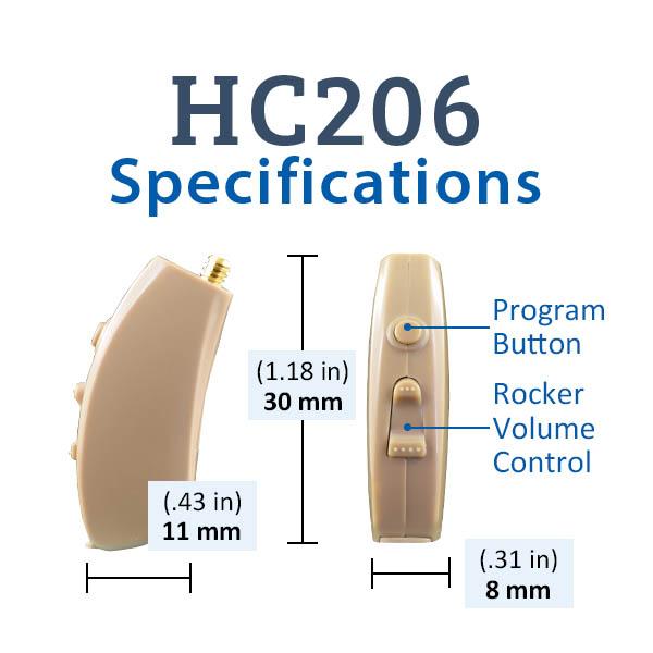 HC206 Digital Hearing Aid Specifications