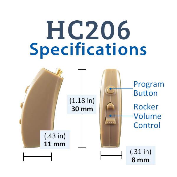 HC206 Digital Hearing Aid Specifications