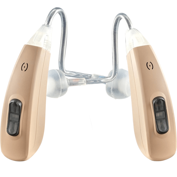 Pair of HearClear™ HCRA Rechargeable App-Controlled OTC Hearing Aids, waiting you become yours.