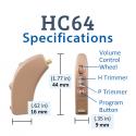 HC64 Digital Hearing Aid Specifications