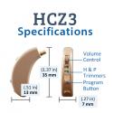Refurbished HearClear HCZ3 Digital Hearing Aid Specifications