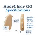 HearClear GO Rechargeable Digital Hearing Aid Specifications